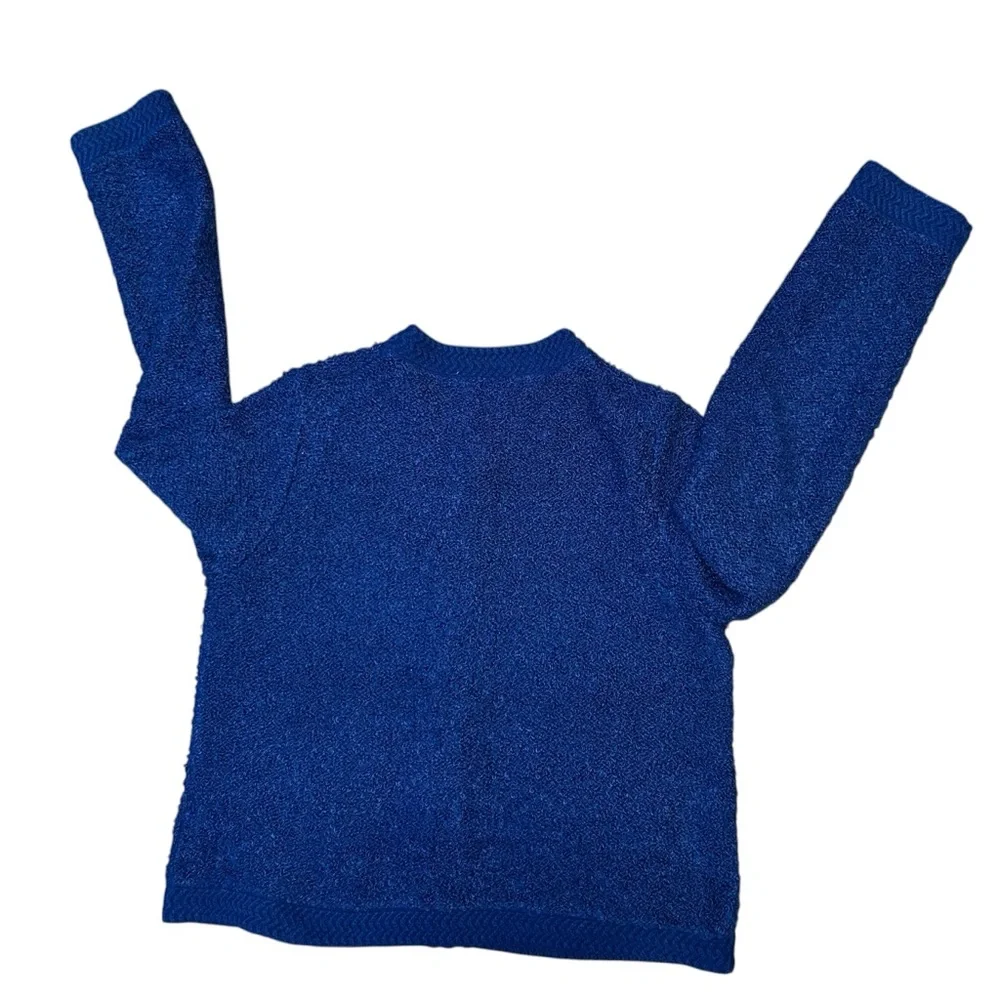 J crew royal blue Tweedy textured cardigan sweater size small lady jacket bw853 - Picture 7 of 8